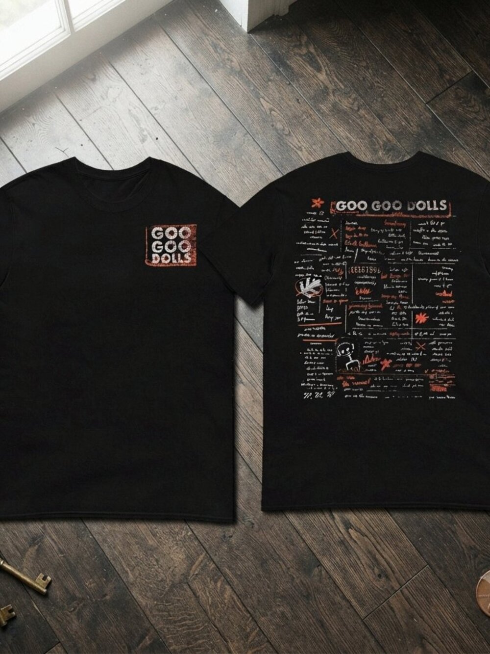 Goo Goo Dolls Vintage Distressed Logo Black T-Shirt